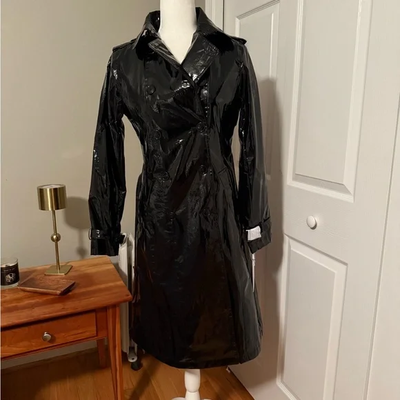 Jane Post Women's Black Trench Coat - Picture 7 of 7